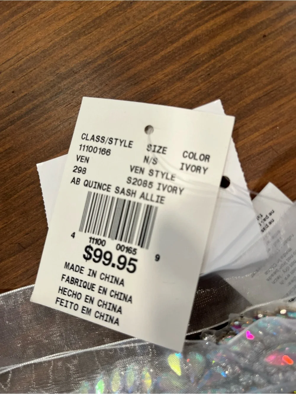 Davids Bridal iridescent crystal
